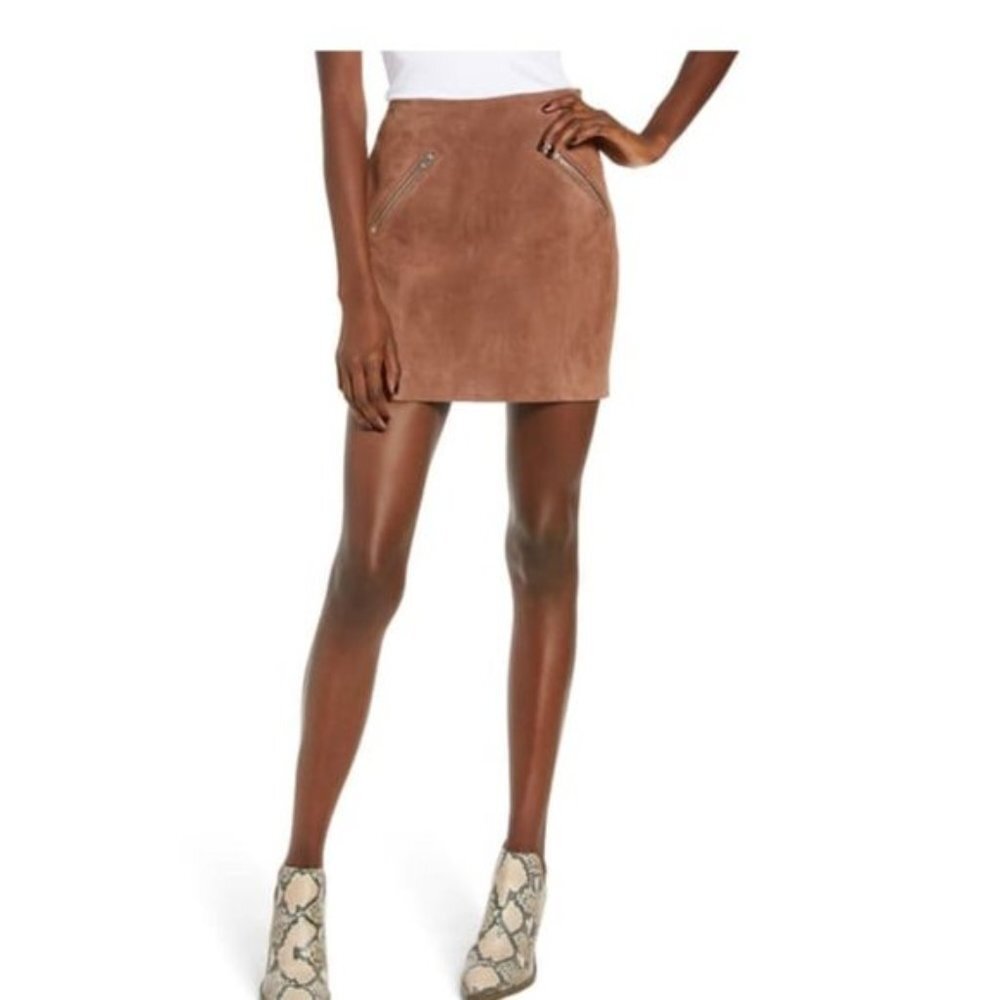 BLANKNYC Leather Suede Miniskirt